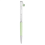 Crystalline ballpoint pen Clover, Green, Green lacquered, Chrome plated